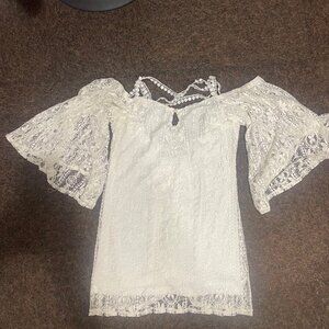 Size Small Summer lace off white cream dress tunic NWT Boutique GORGEOUS!!